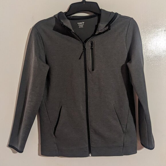 Old Navy Gray Hooded Active Fleece Jacket - Picture 1 of 5